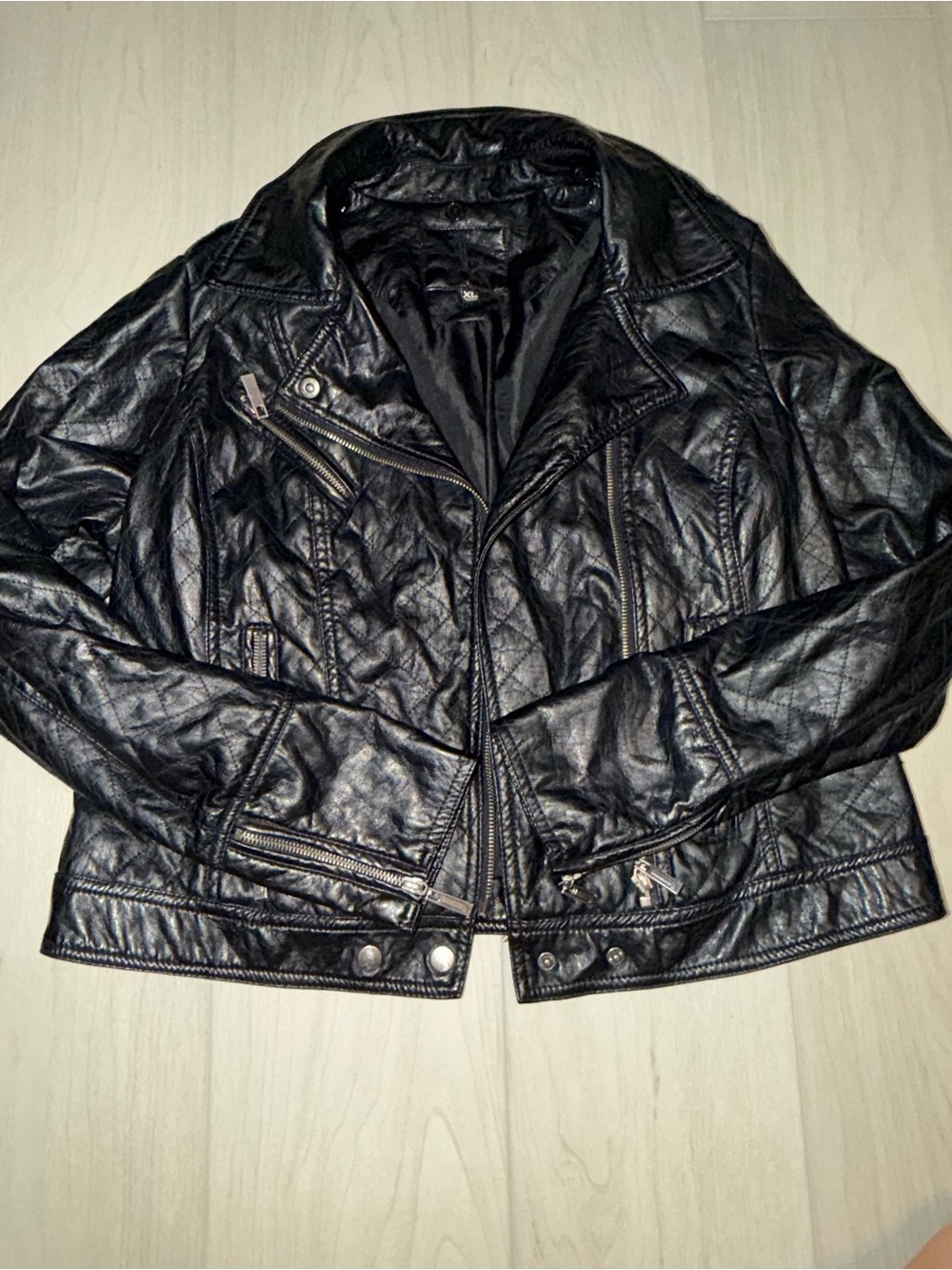 Women's Black Faux Leather Moto Jacket - Sleek Biker Style